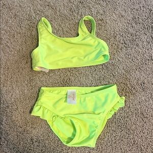 Cat & Jack Neon Yellow Girls' Two-Piece Swim Set